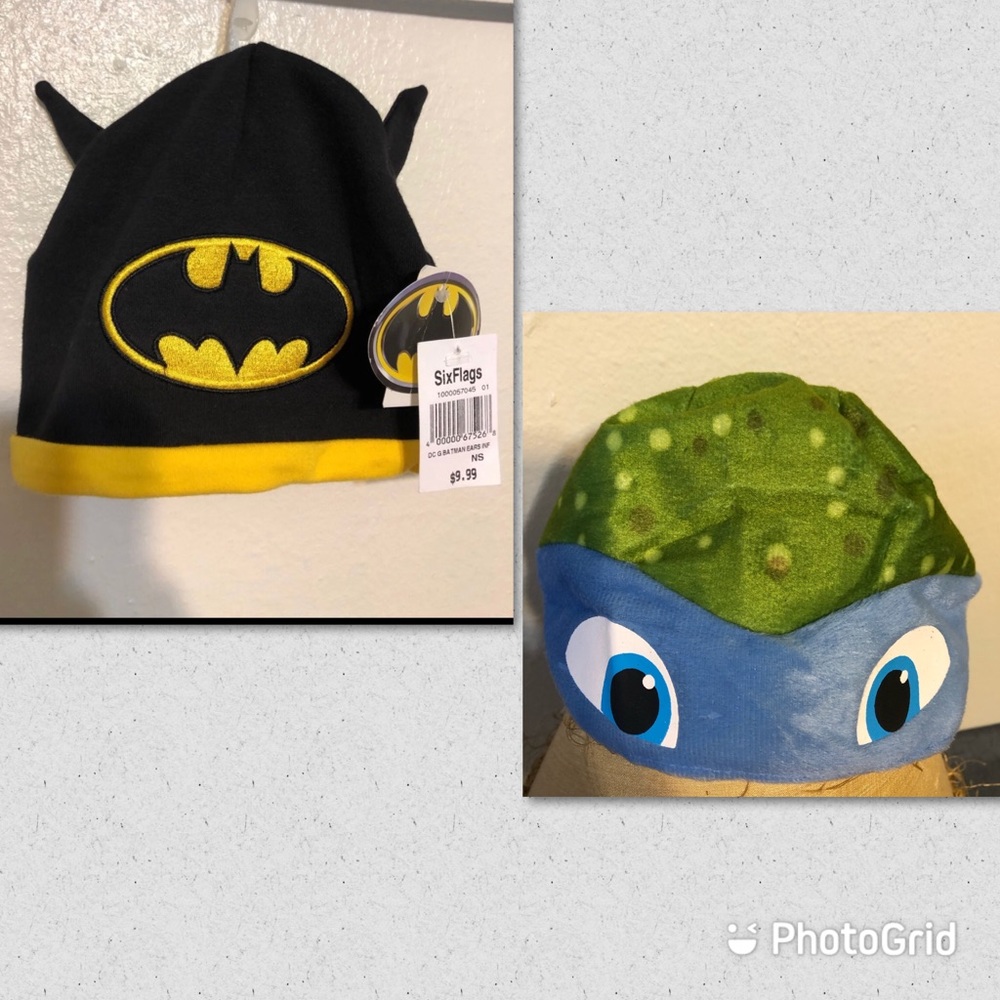 Set of 2 Leonardo & Baby Batman Cap.